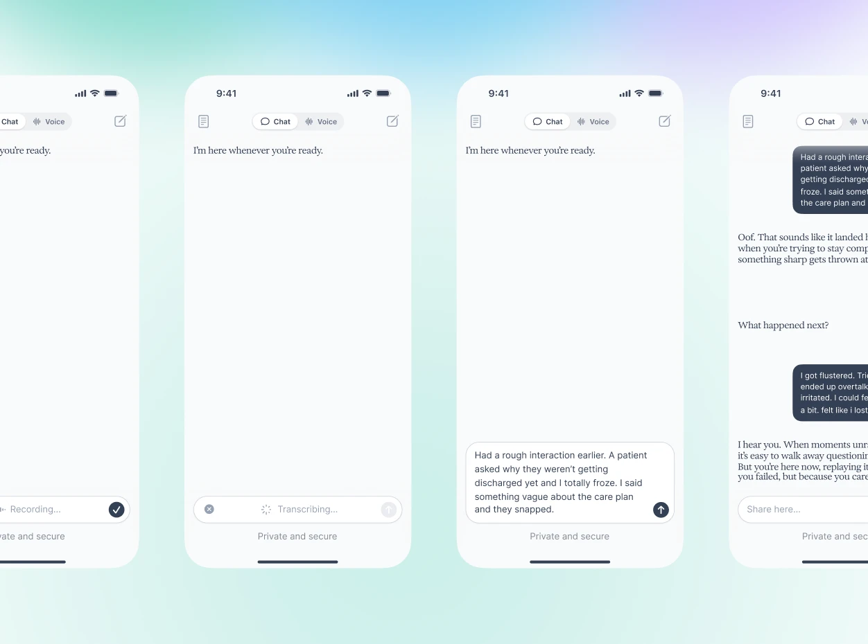 Inclusive Health voice interface — recording, transcribing, and conversational flow